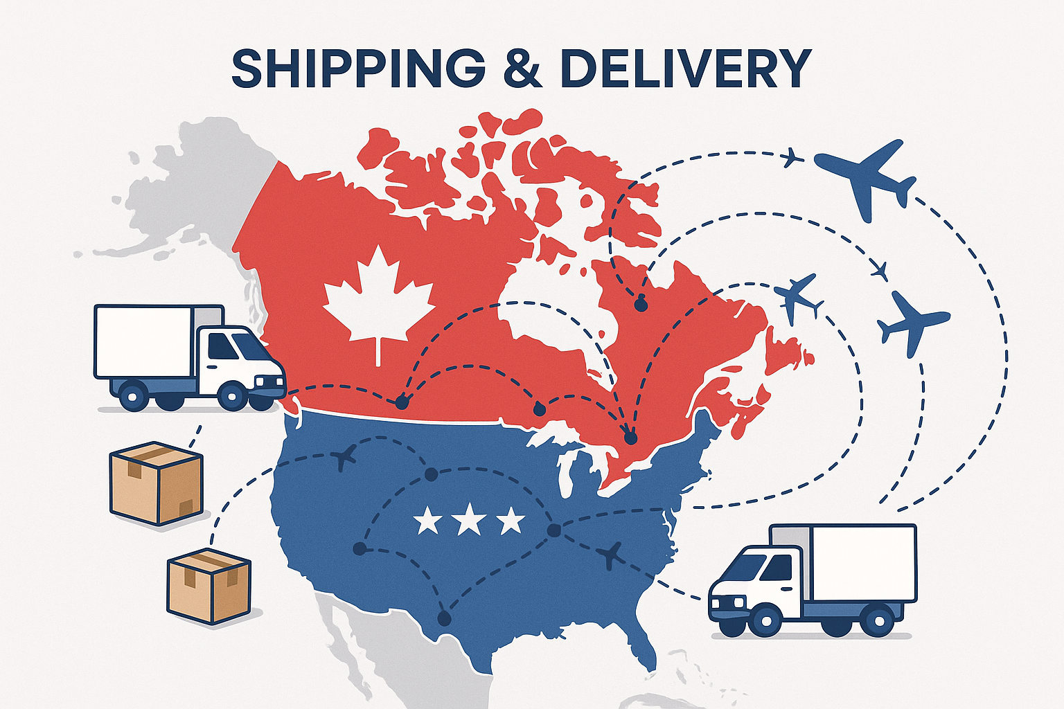 Livraison partout au Canada, Etats-unis